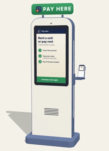 The Nexysrent Payment Kiosk with its pay terminal